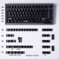 Black White Rose 131+21 PBT Dye-subbed PC Crystal Clear Backlit Cool Keycaps Set Screen Printing Doubleshot Side Legends